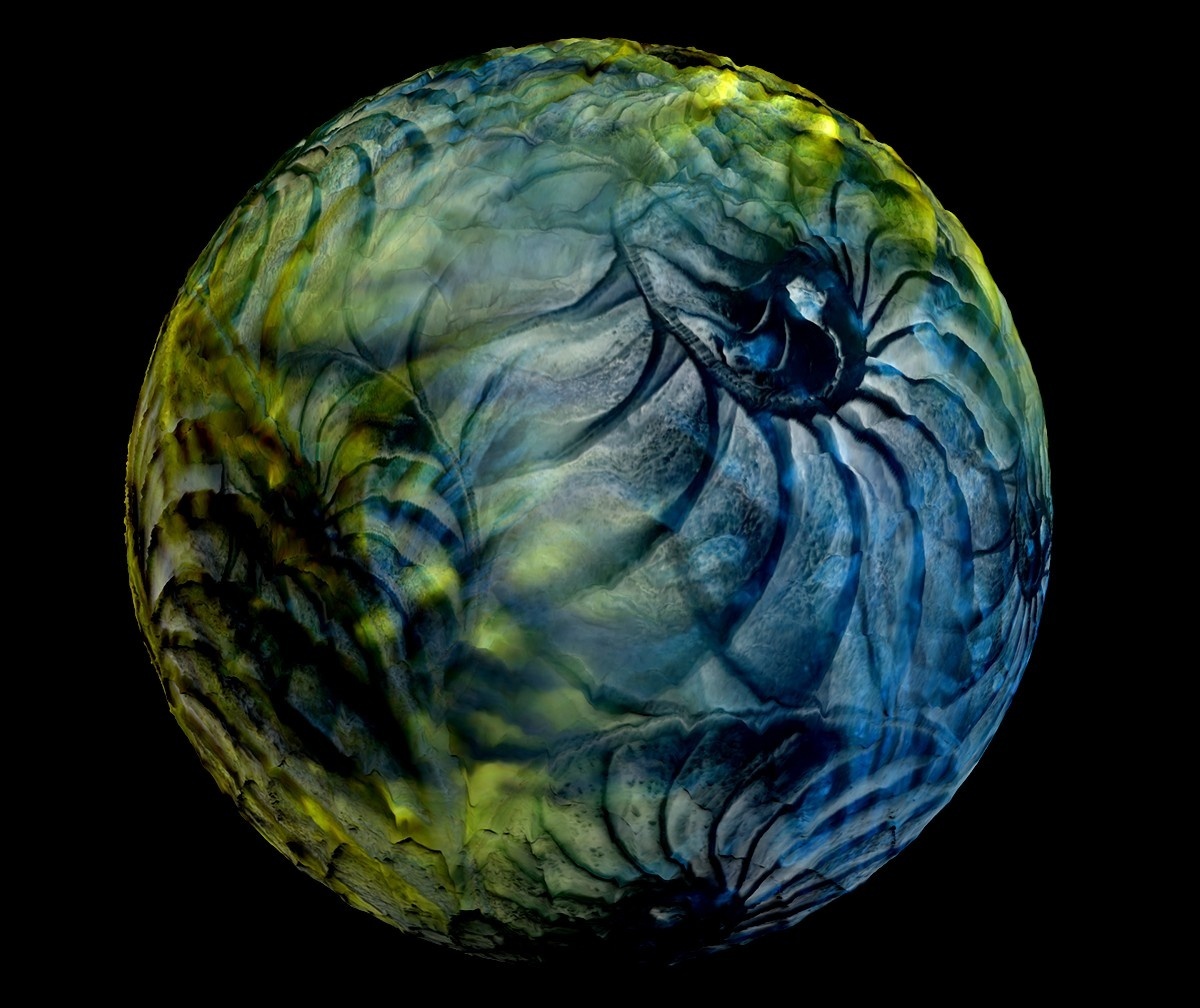 AI created image of blue and green ball