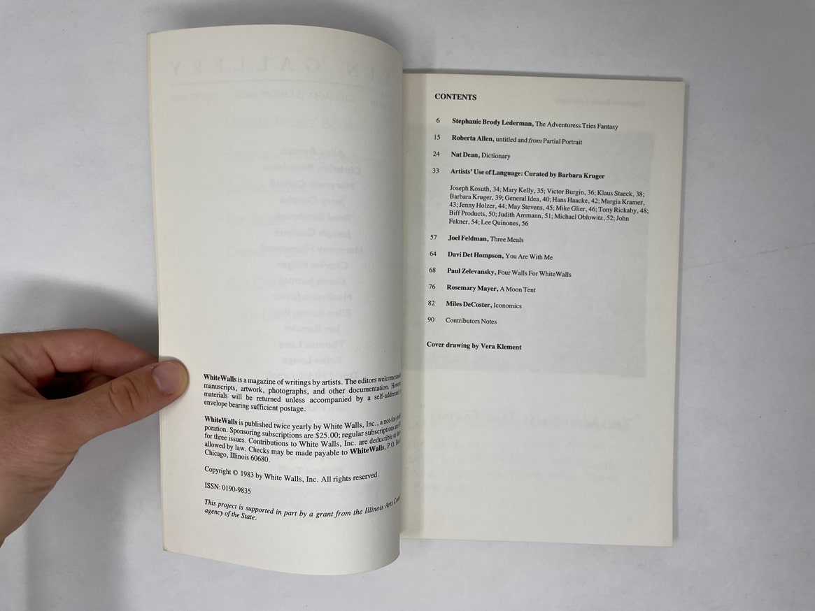 WhiteWalls : A Magazine of Writings by Artists thumbnail 2