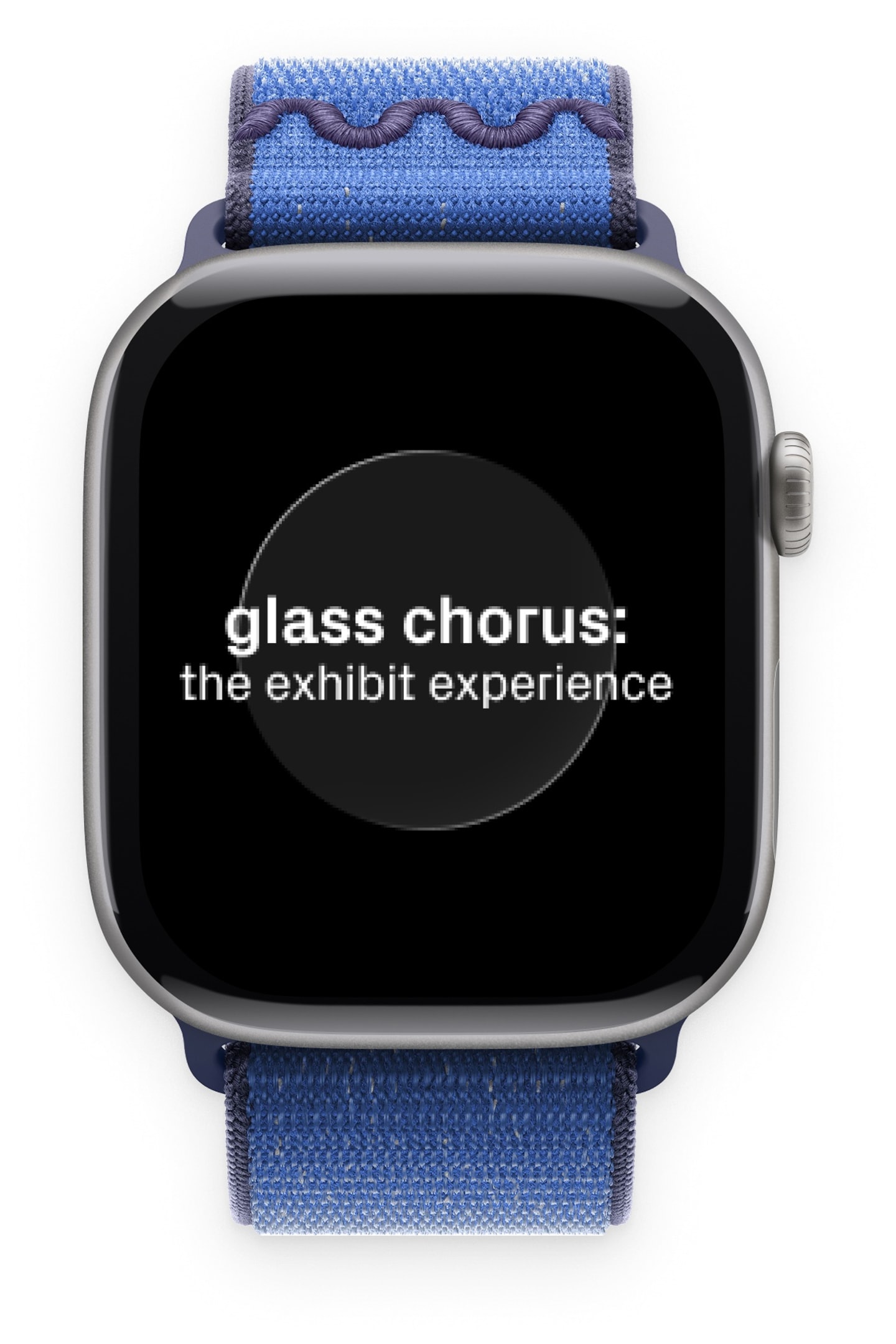 a smart watch with a blue wristband