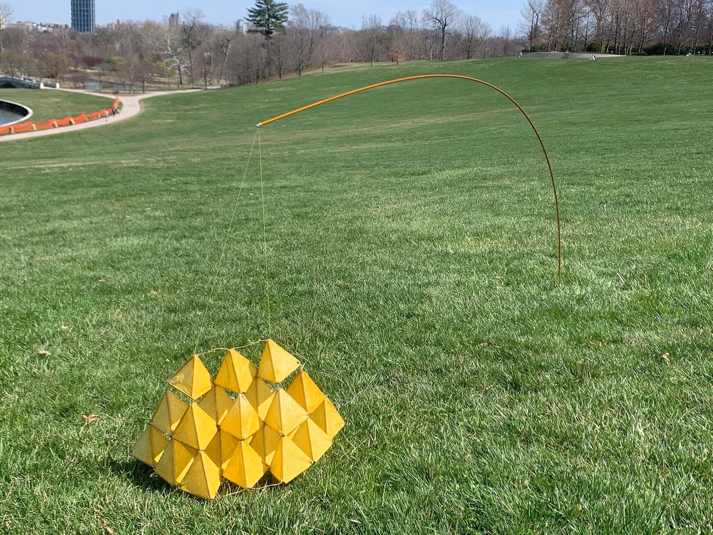 Image of yellow paper sculpture on Art Hill