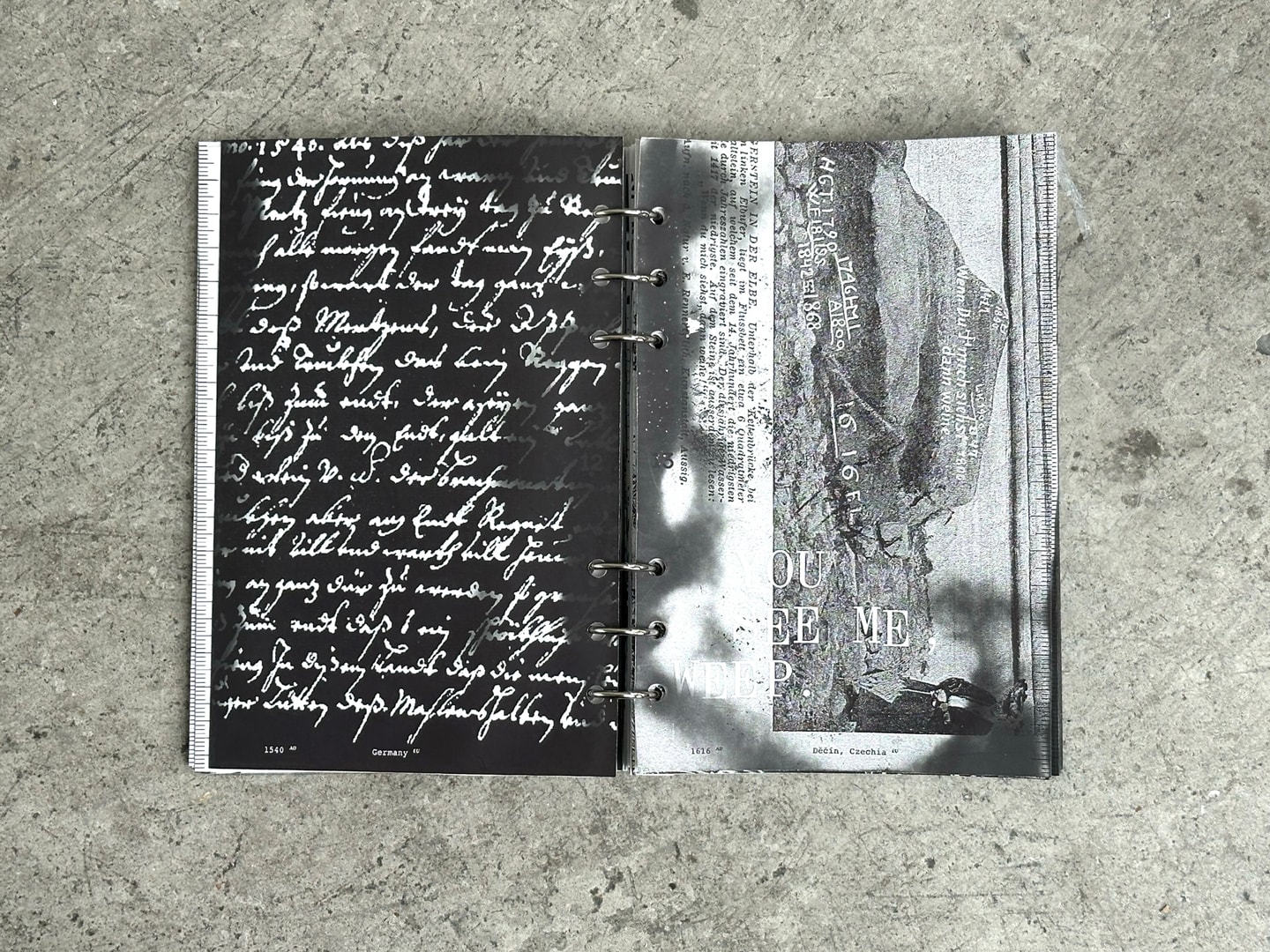 open pages from book, "Heat Index"