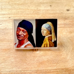 Snoop and the Pearl Earring Acrylic Pin