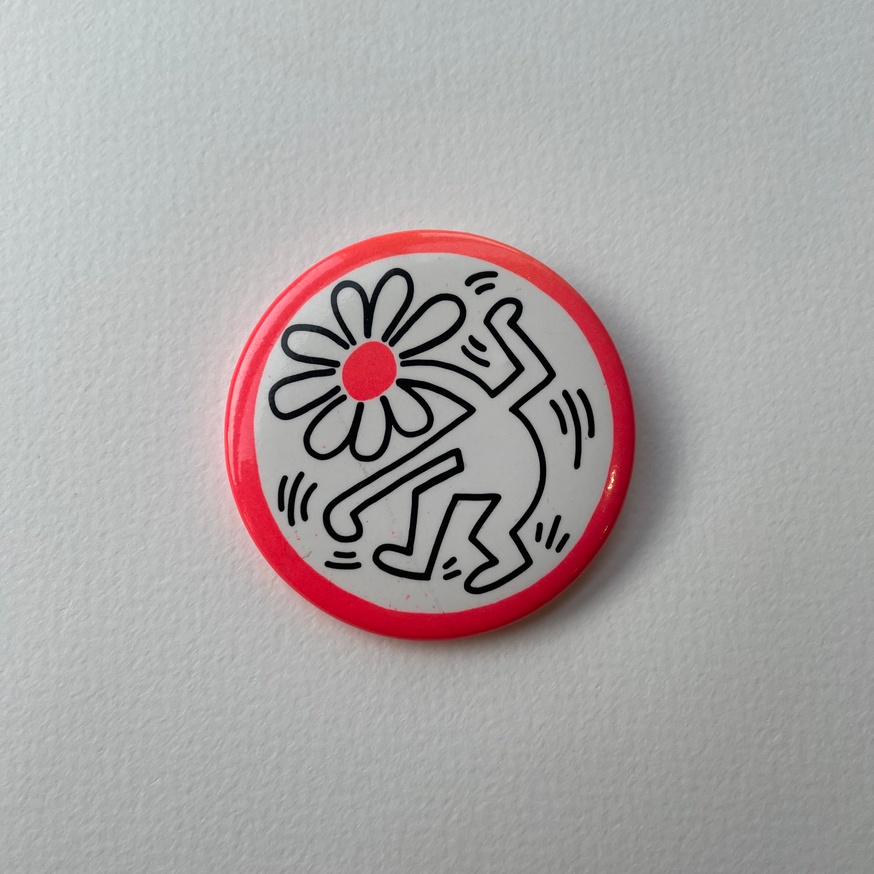 Keith Haring Flower Person Pin