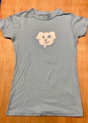 Doggie Girlie T - Light Blue. -  Size  Xtra Small