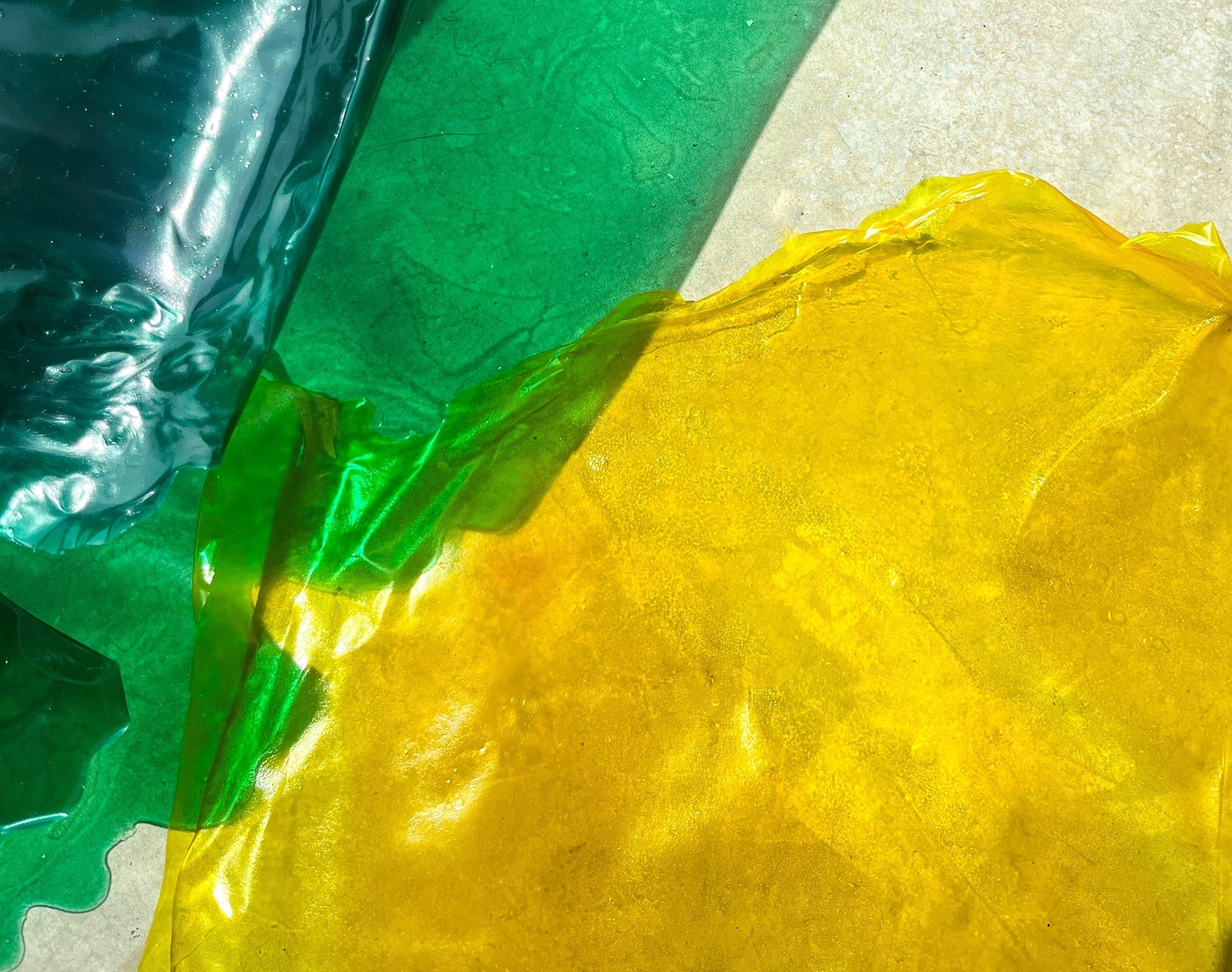 blue, green and yellow blobs