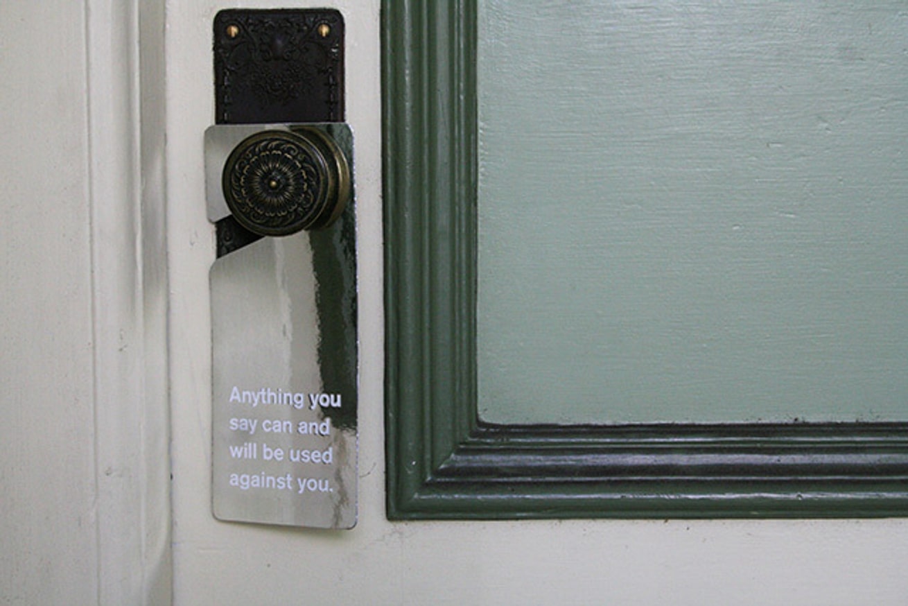 Anything you say can and will be used against you Door Hanger thumbnail 4