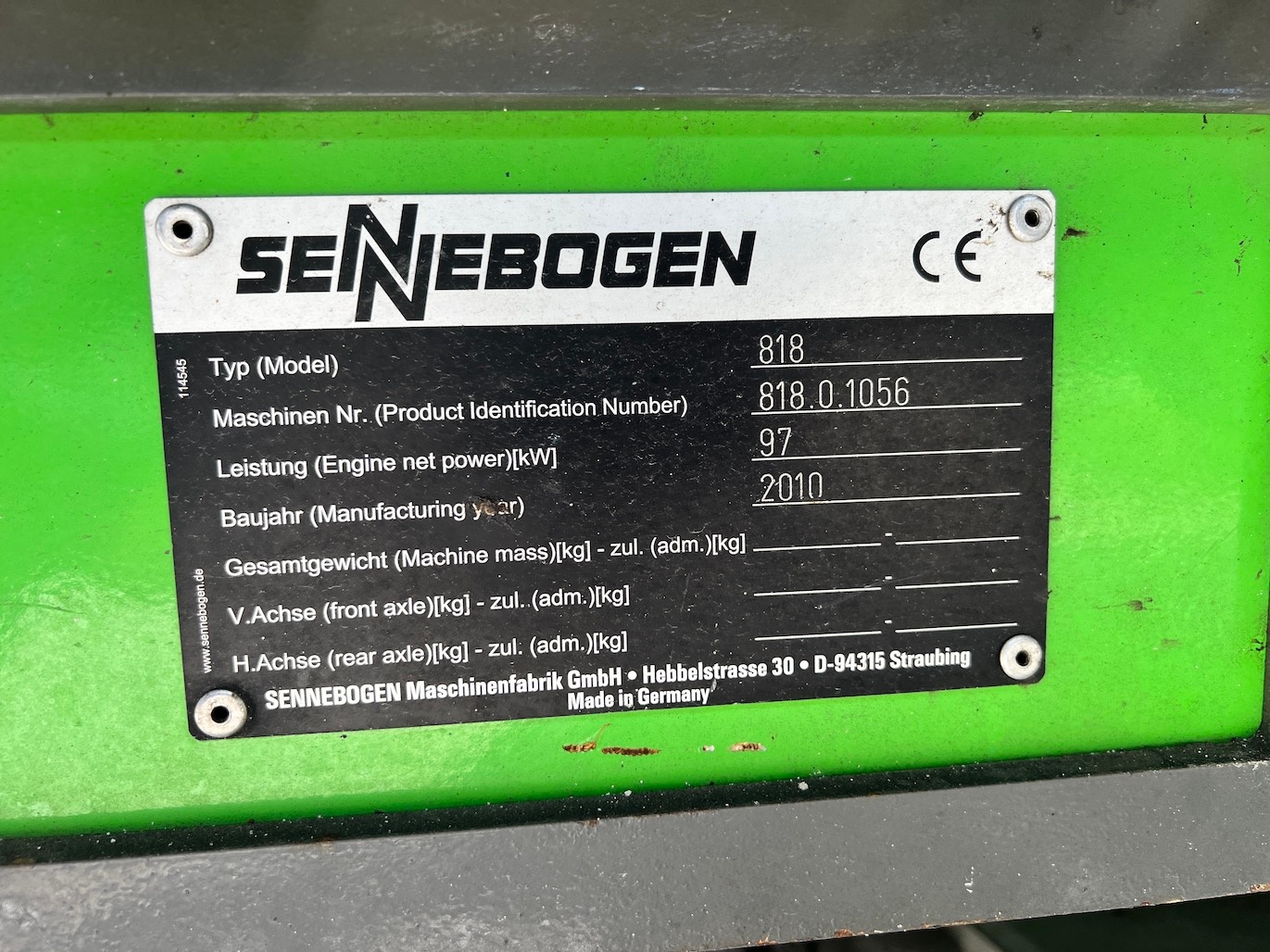 Used 2010 Sennebogen 818M For Sale