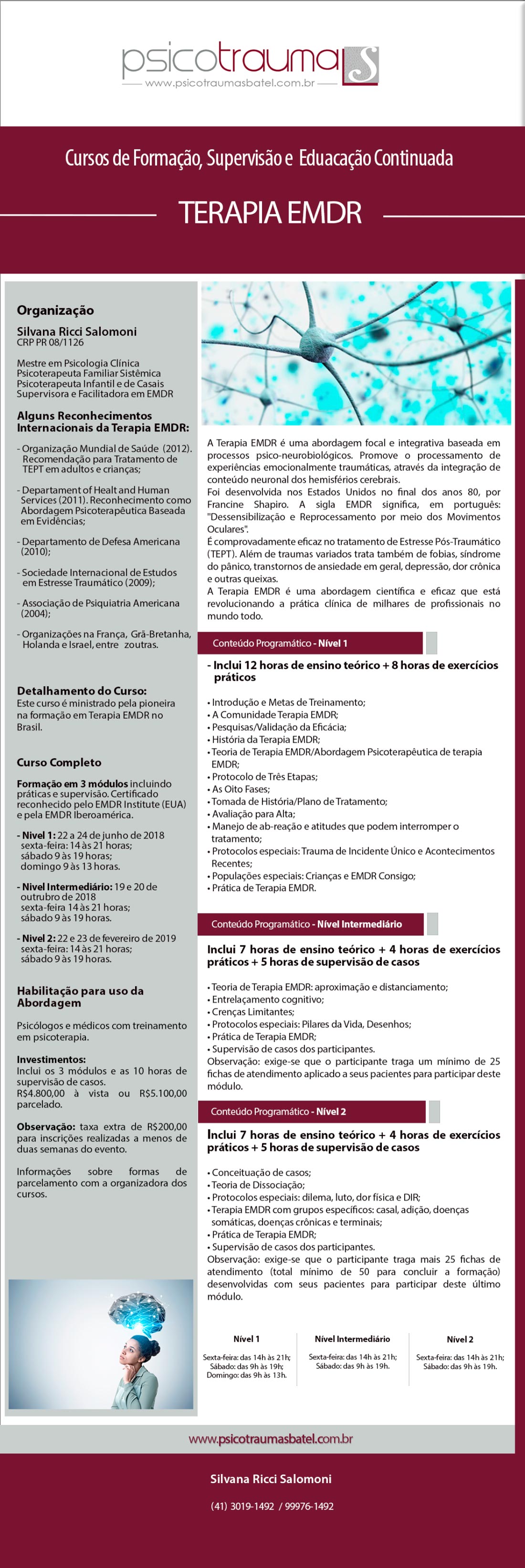 Curso de Formação, Supervisão e Educação Continuada - Terapia EMDR