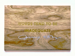 Words Tend To Be Inadequate Wooden Postcard [Gold Text / Signed]
