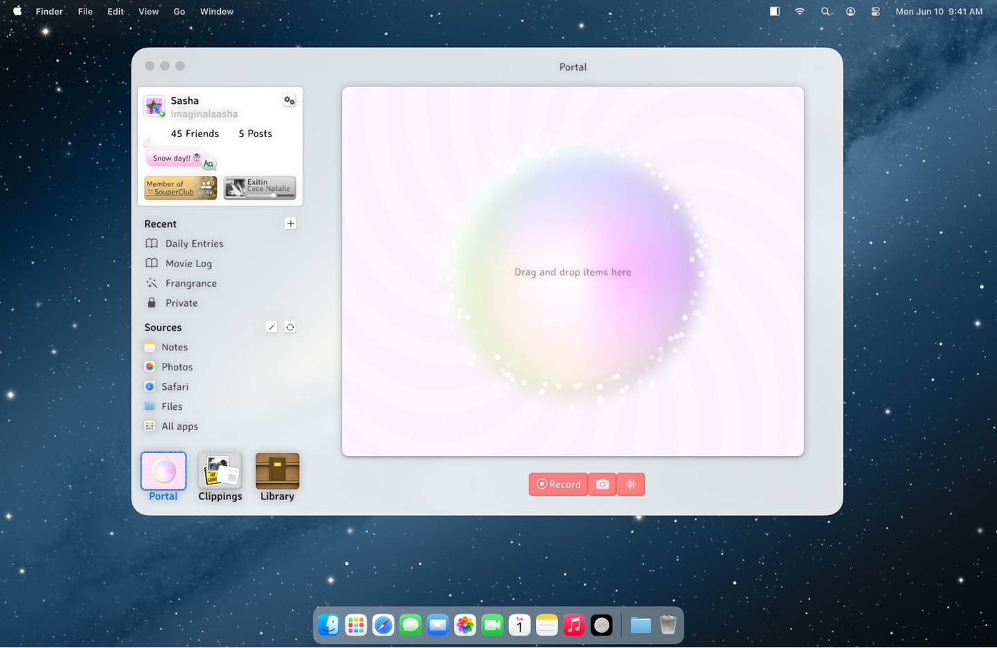screenshot of app design