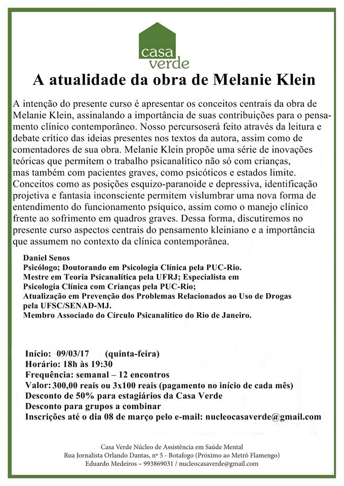 A atualidade da obra de Melanie Klein