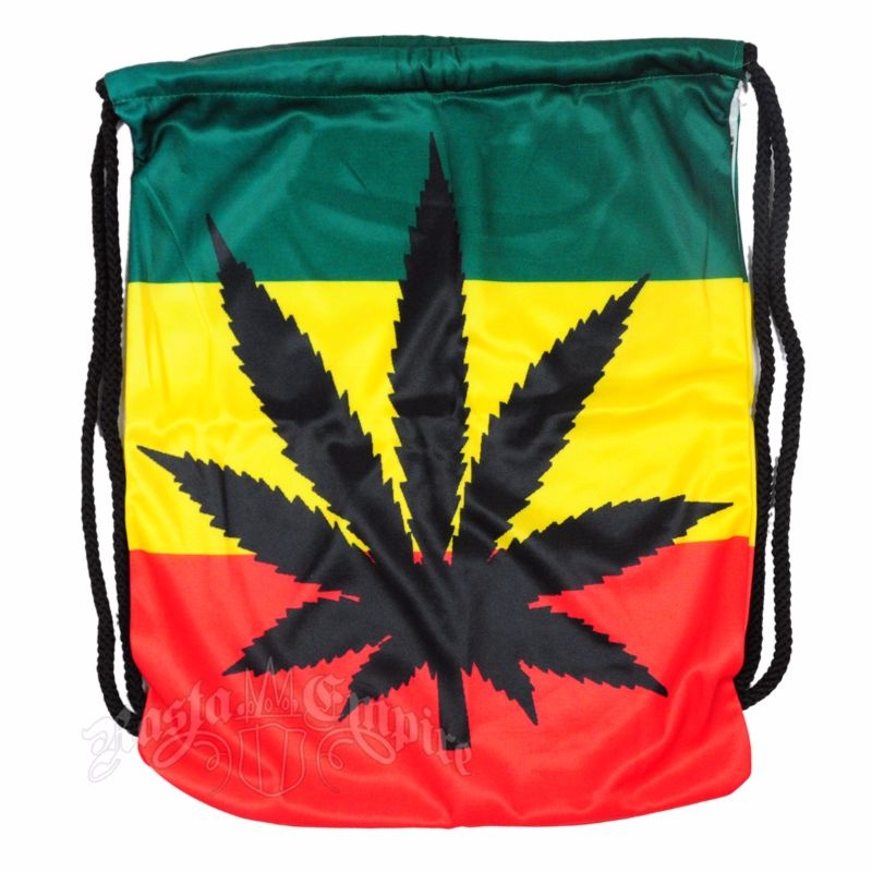 Rasta Marijuana Leaf Cinch Backpack
