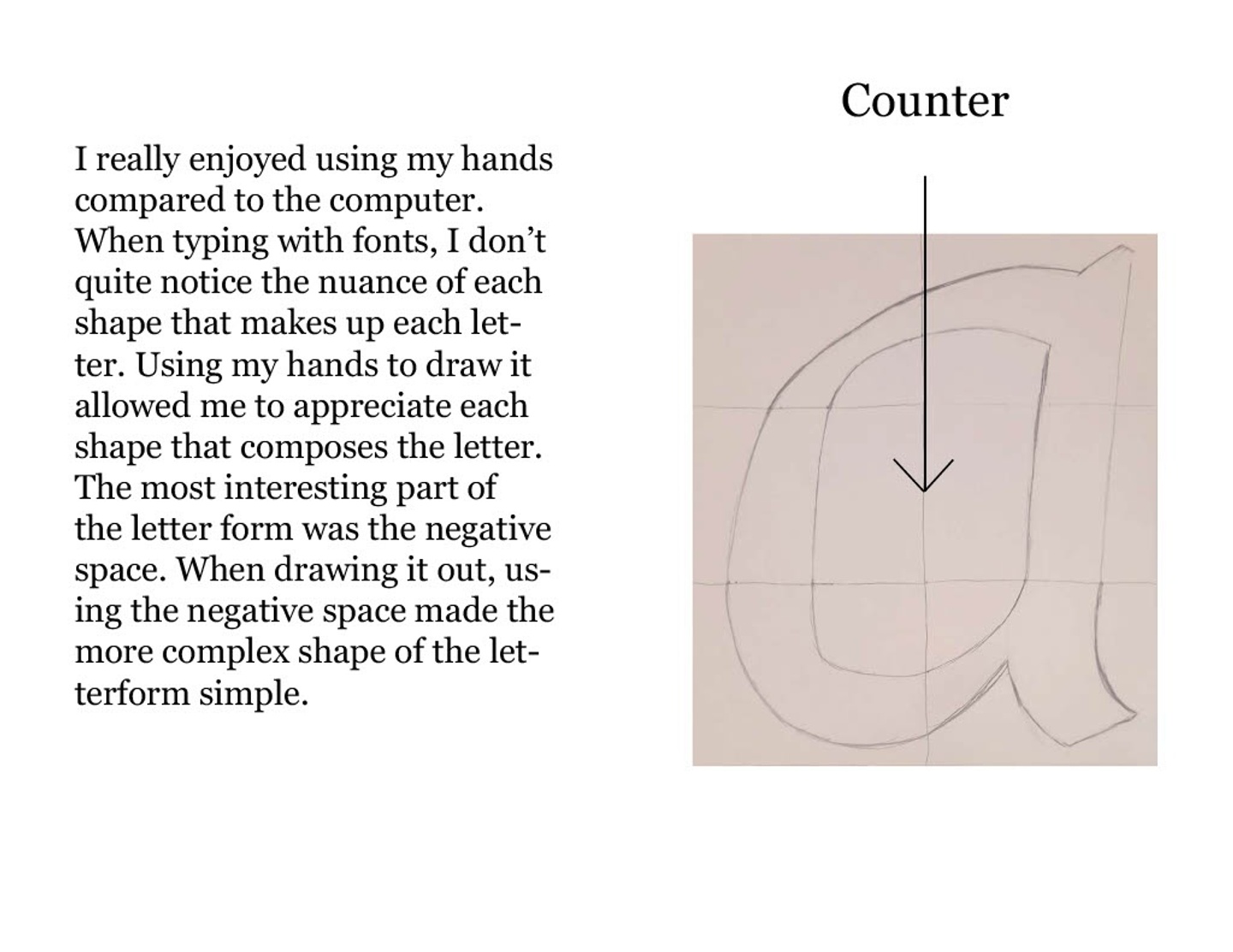 Letterform in layout