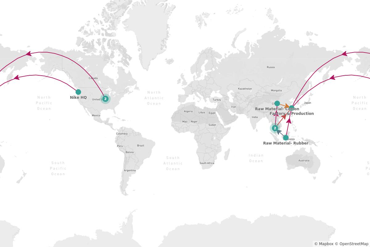 Nike Free 5.0+ Supply Chain on Sourcemap