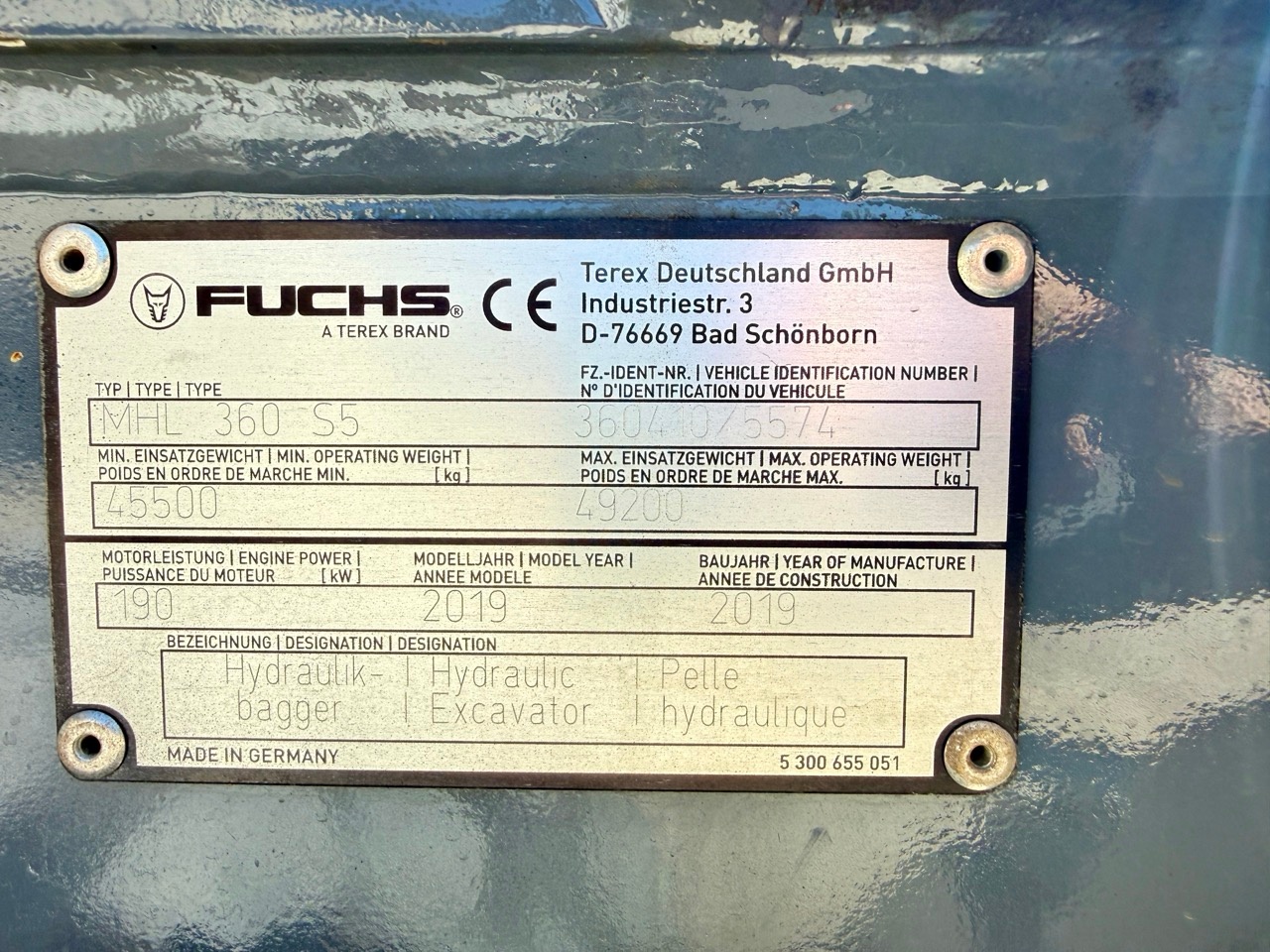 Used 2019 Fuchs MHL360F For Sale