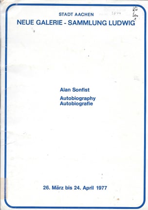 Alan Sonfist : Autobiography = Autobiografie