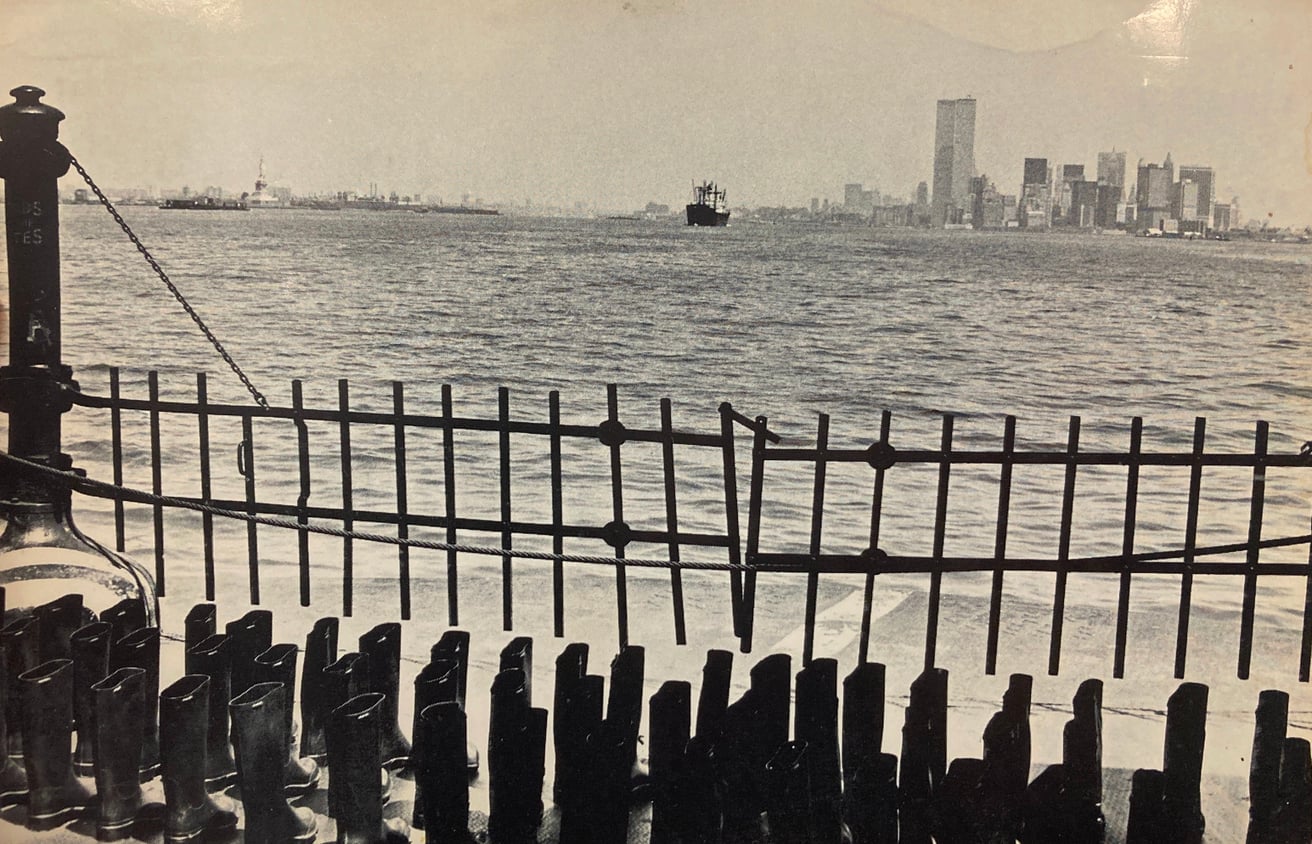 100 Boots on the Ferry Postcard