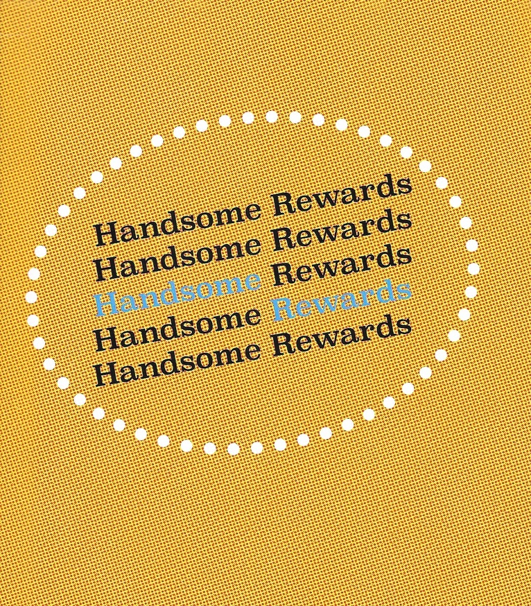 Jeff Downer Handsome Rewards Printed Matter
