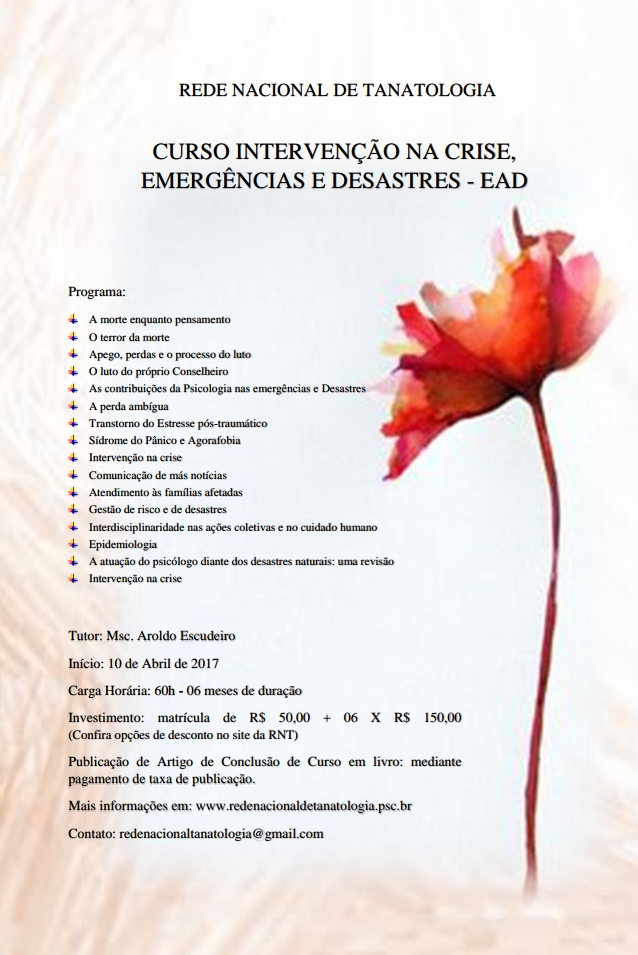 Curso: Intervenções na Crise, Emergências e Desastres EAD