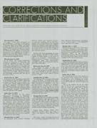 Corrections and Clarifications