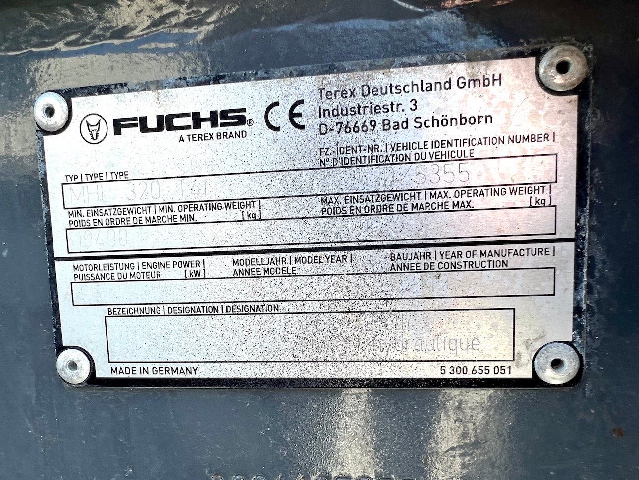 Used 2019 Fuchs MHL320F For Sale