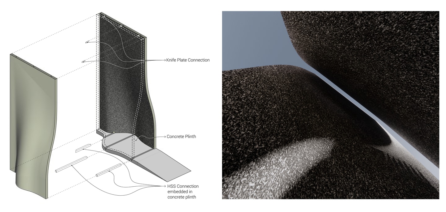 design illustration for a concrete sculpture 