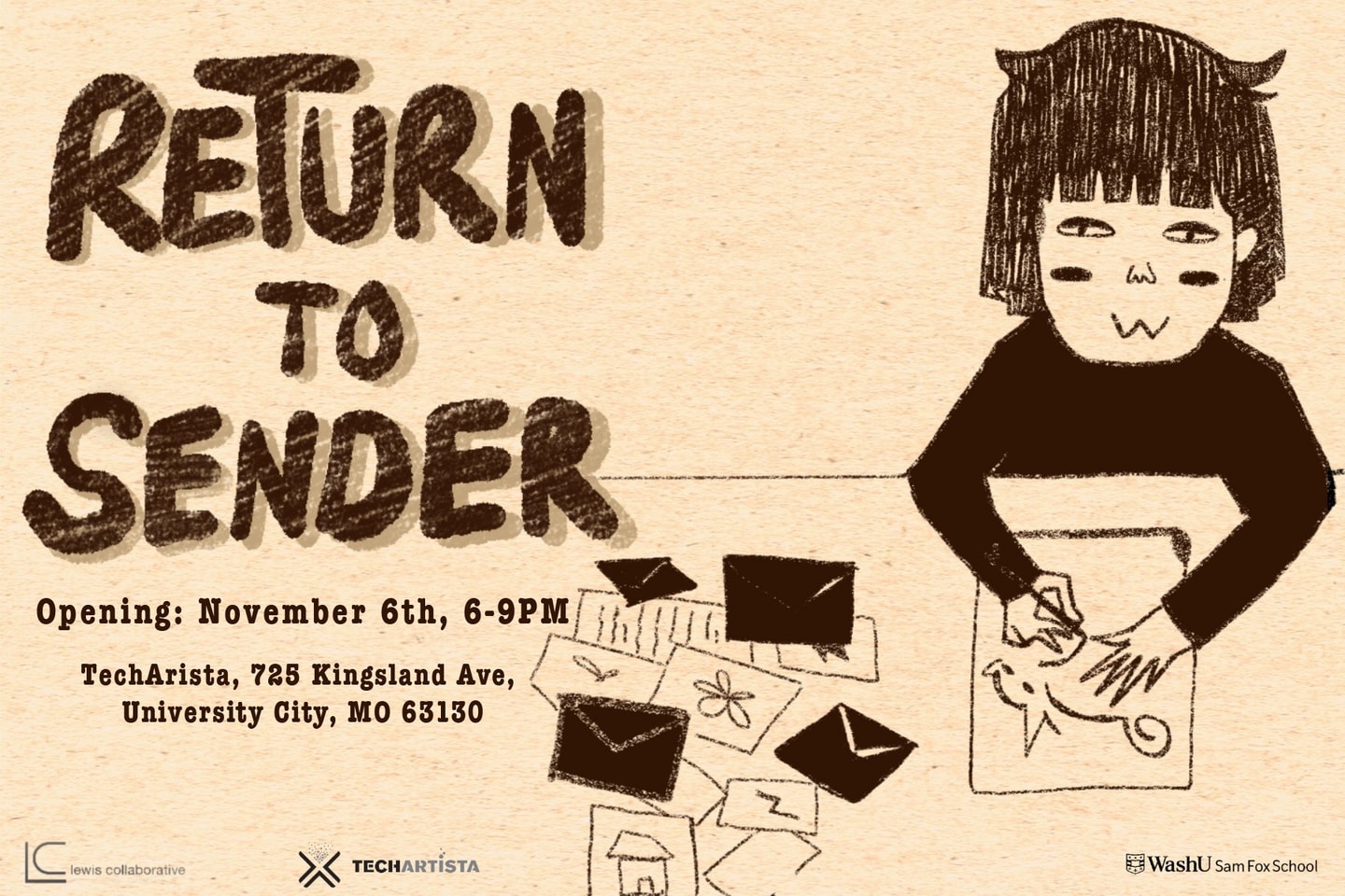 A promotional event graphic with the words Return to Sender