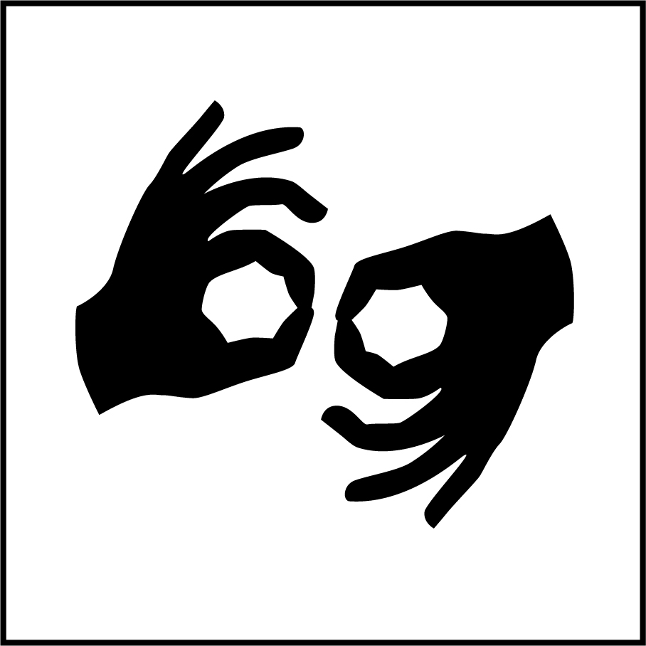 A symbol of two hands gesturing to indicate that Sign Language Interpretation is provided.
