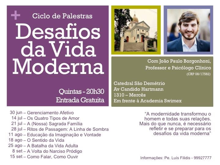 Ciclo de Palestras: Desafios da Vida Moderna