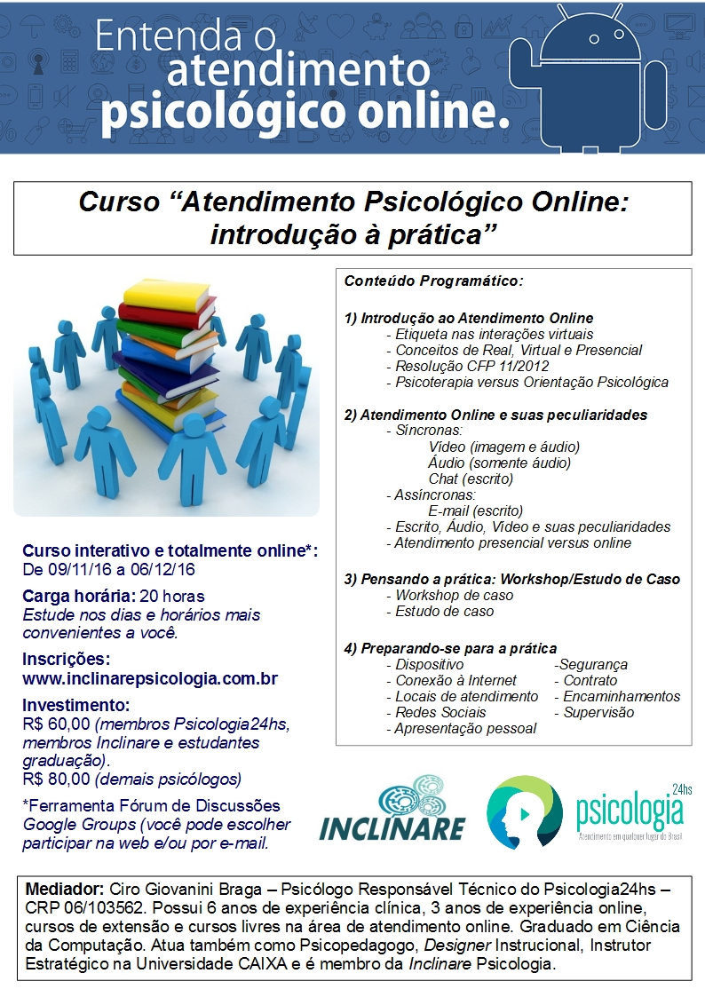 Curso "Atendimento Psicológico Online: Introdução à Prática"