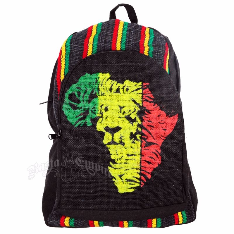 Rasta Africa Lion & Stripes Hemp Backpack