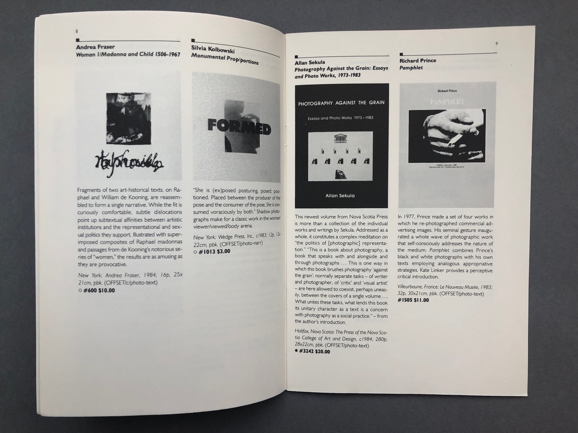 Printed Matter 1987 Fall Catalog thumbnail 4