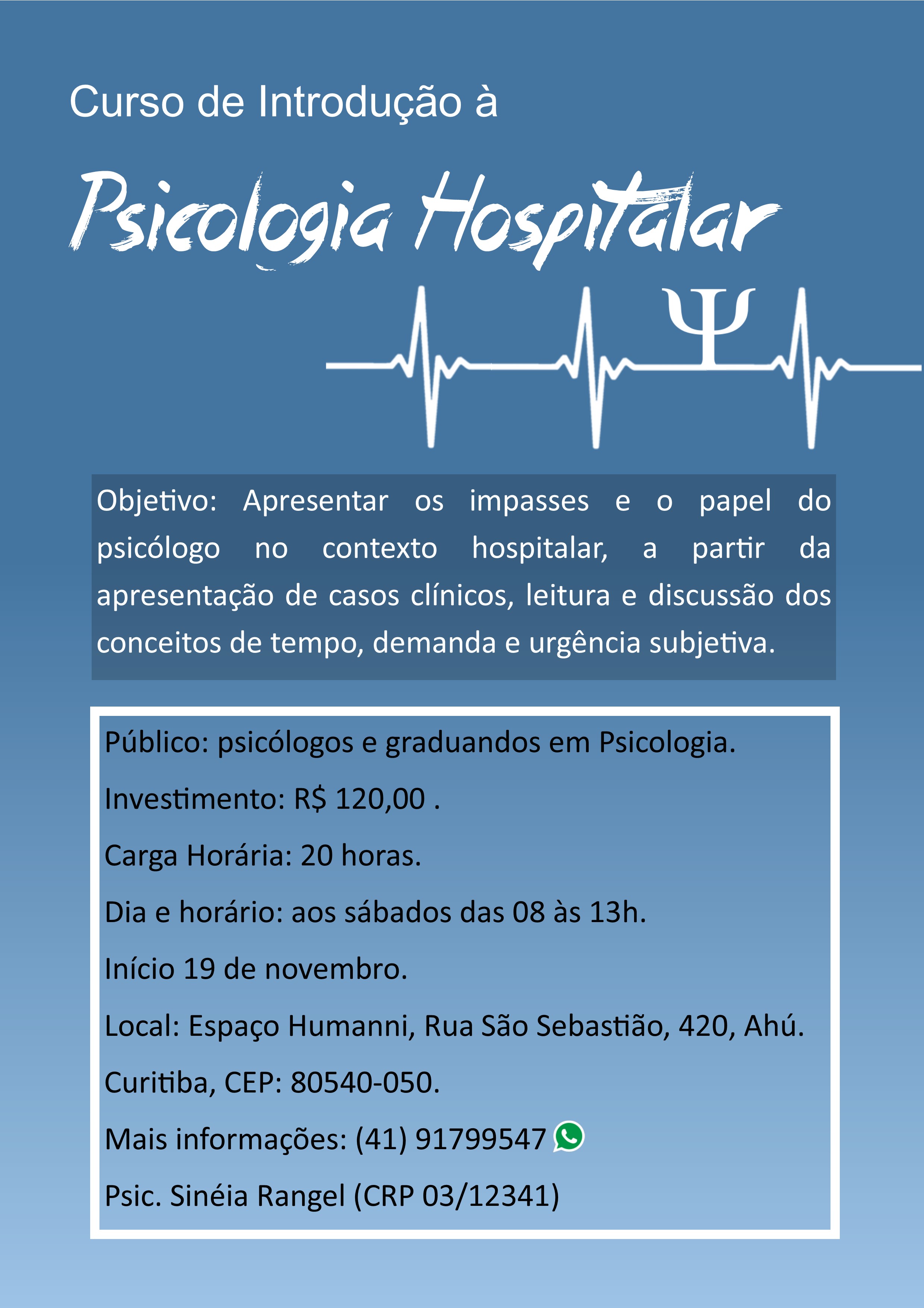 Curso de Introdução à Psicologia Hospitalar