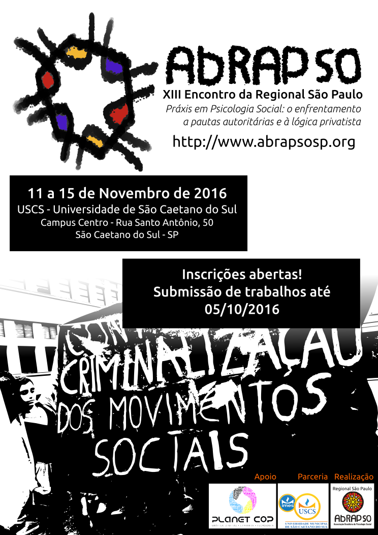 XIII Encontro da Regional São Paulo da Associação Brasileira de Psicologia Social / ABRAPSO