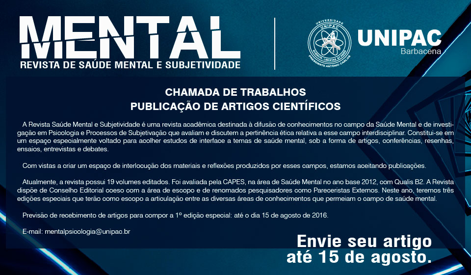 Chamada de trabalho - Mental - Revista de saúde mental e subjetividade