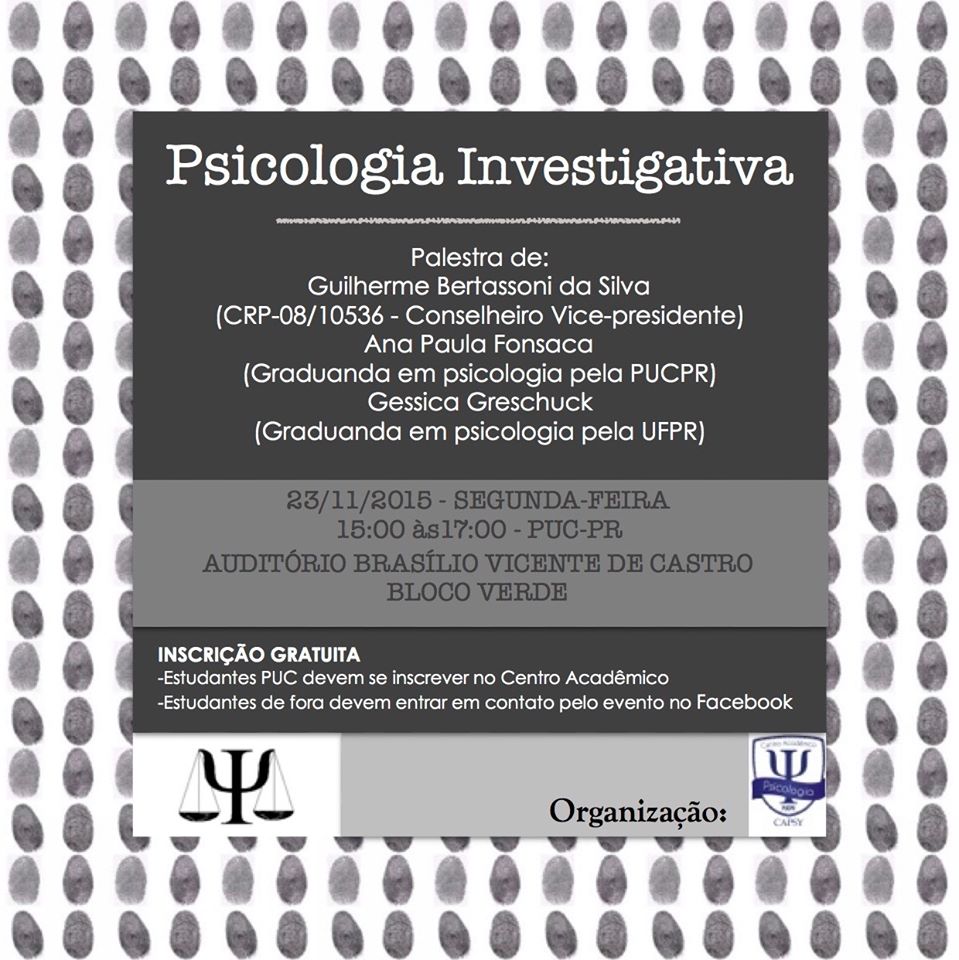 Palestra: Psicologia Investigativa