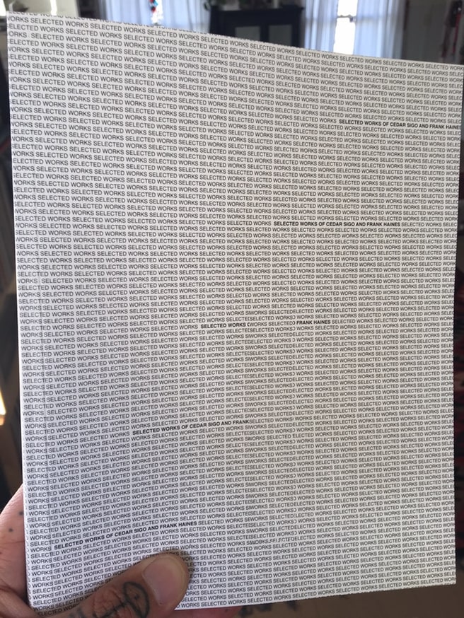 The Selected Works of Cedar Sigo and Frank Haines