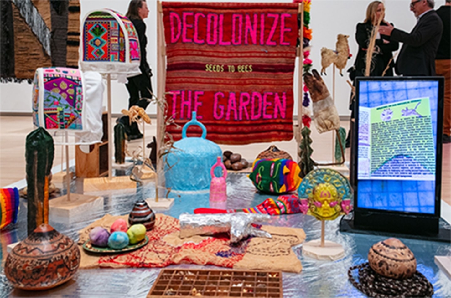 garden pieces in a piece on display at a gallery