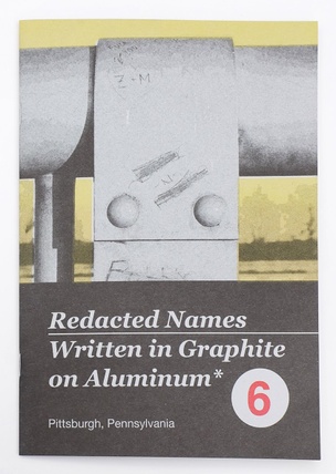 WRITTEN NAMES #6: Redacted Names Written in Graphite on Aluminum, Pittsburgh, Pennsylvania