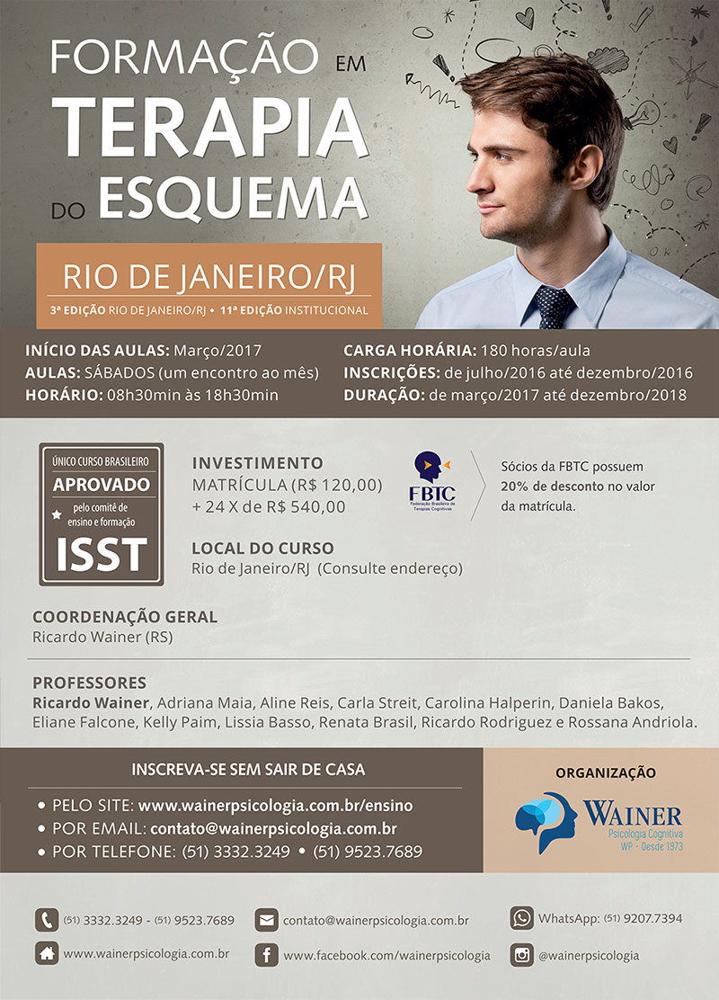 Curso de Formação em Terapia do Esquema - 3ª edição Rio de Janeiro