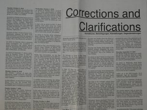 Corrections and Clarifications