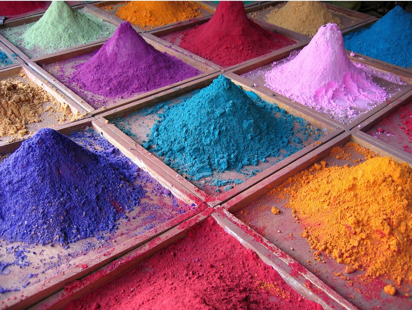 ground pigment in piles