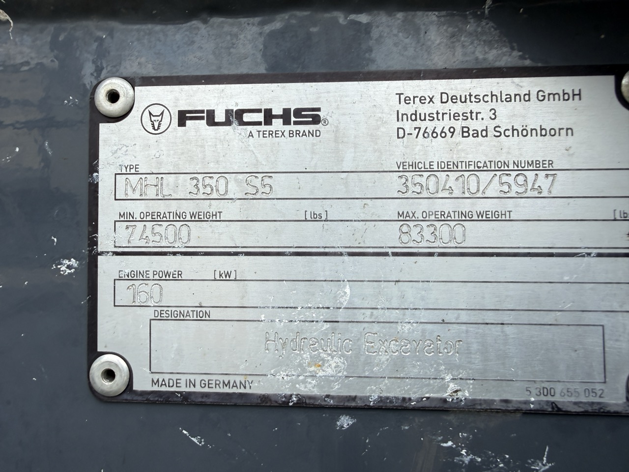 2021 Fuchs MHL350F