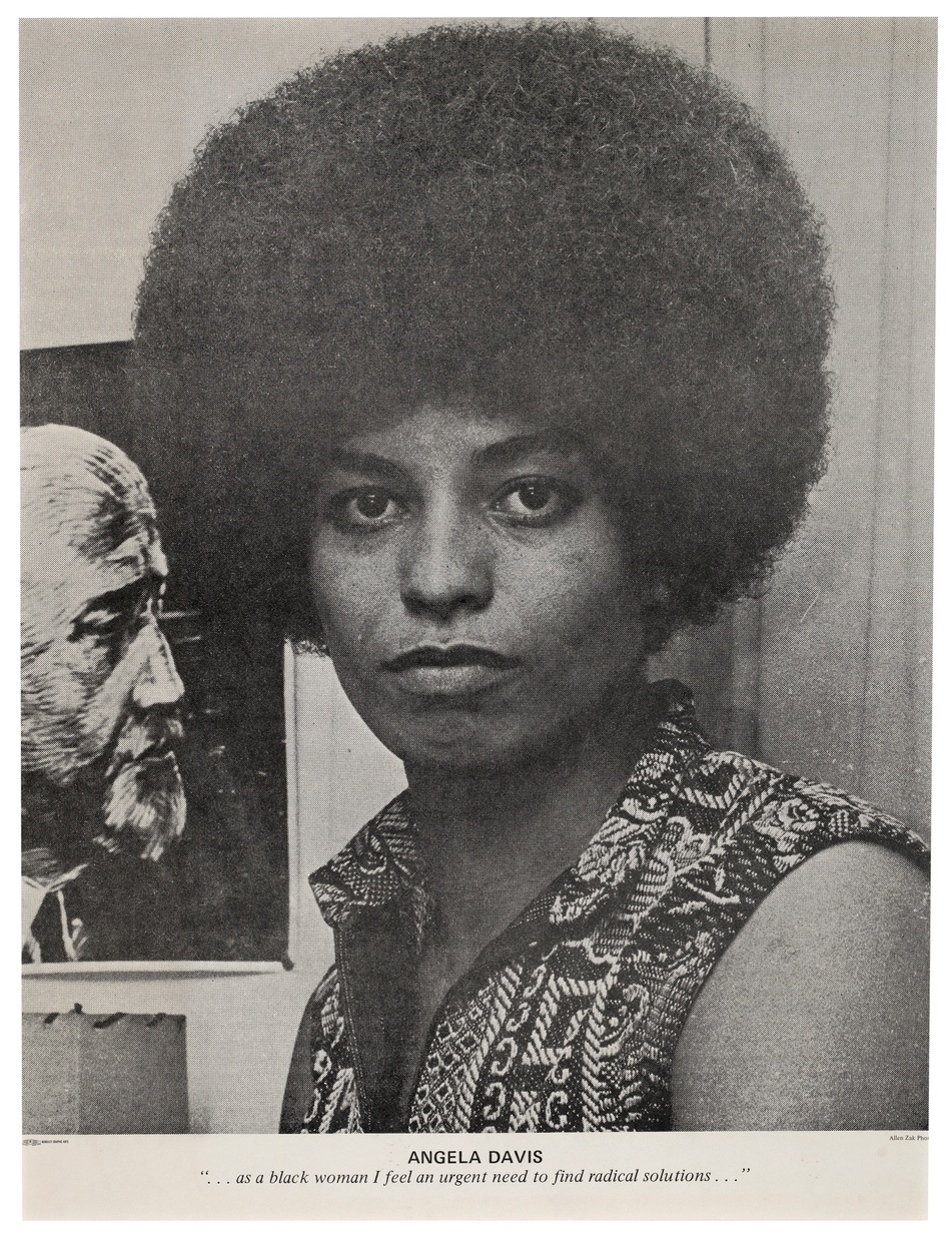 Allen Zak, _Untitled (Angela Davis)_, 1969, ink on paper, 21 ⅝ x 16 ⅜, Tang Teaching Museum collection, gift of Jack Shear, 2017.45.8