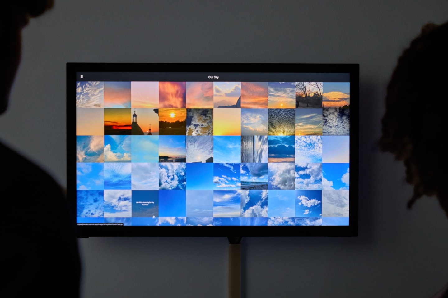 a screen filled with boxes of sky at various times 