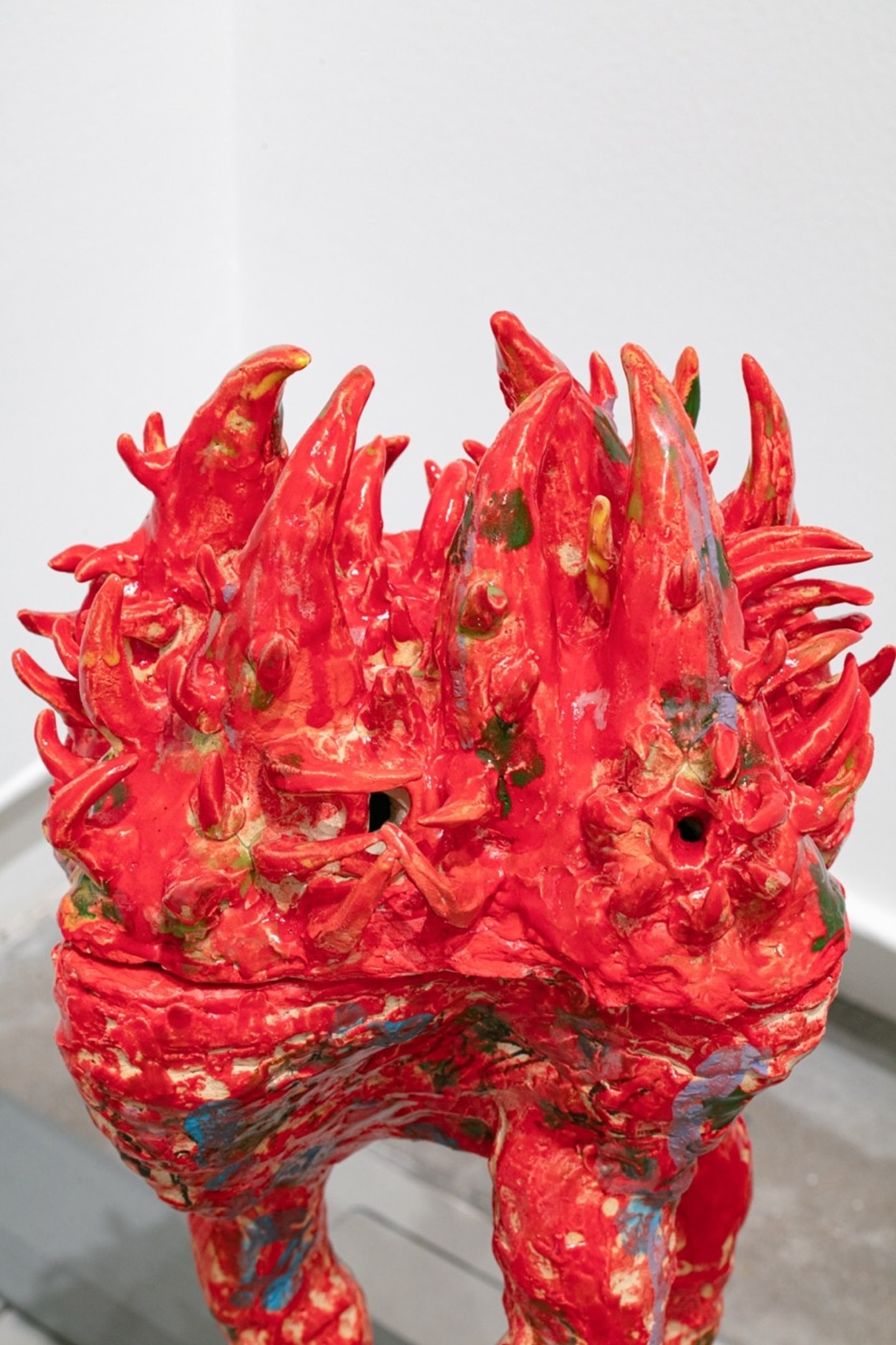 close up of clay piece from installation