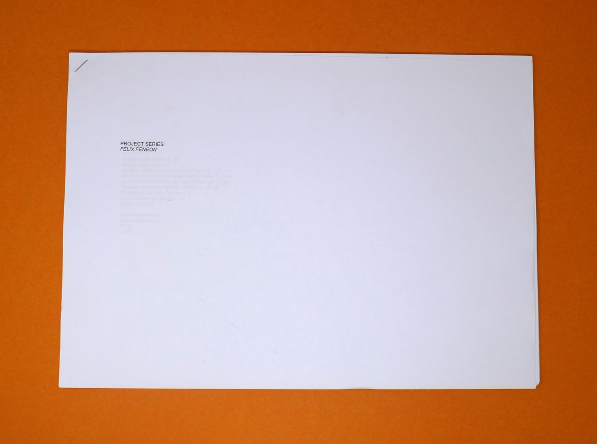 Project Series : Félix Fénéon