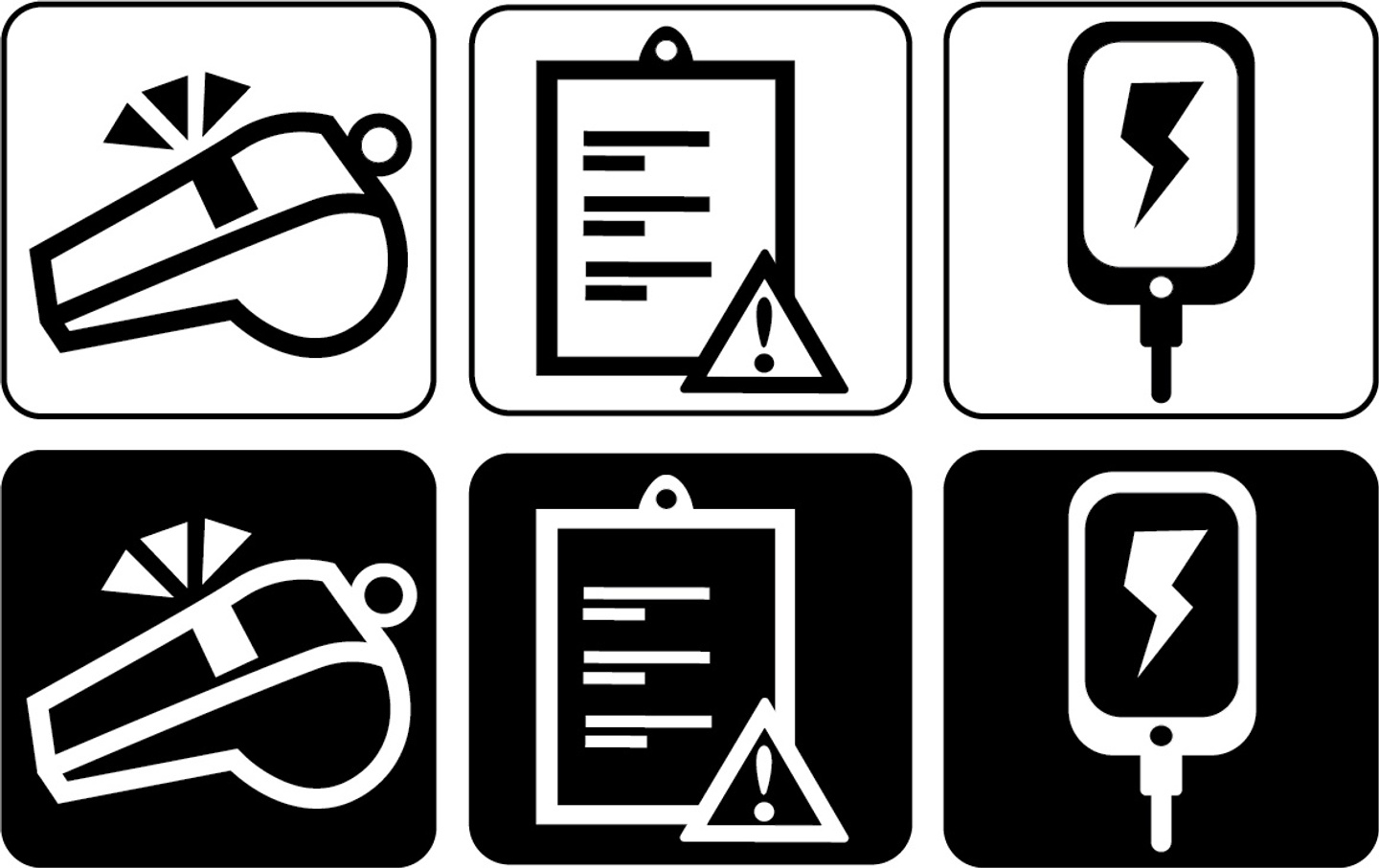 Black and white vector icons
