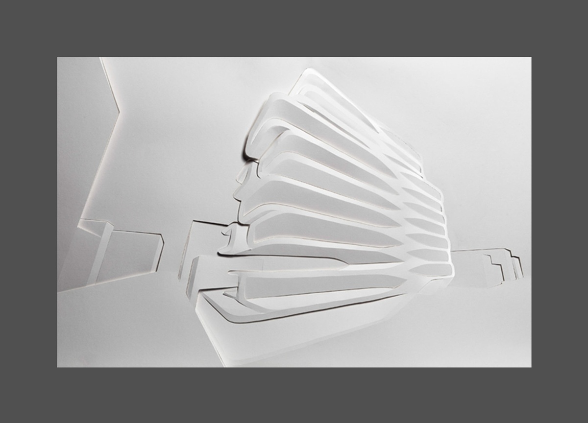 White render of avant garde architecture of Zaha Hadid, as reference image
