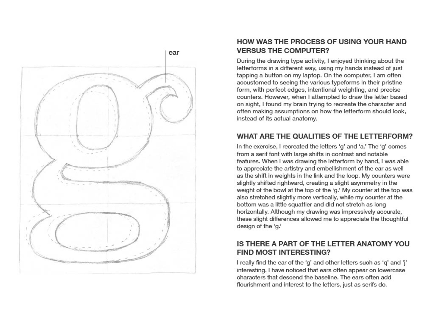 Letterform in layout